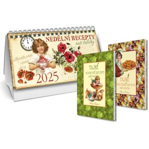 Stolní kalendář 2025 - Nedělní menu, Tajné houbové a staročeské recepty